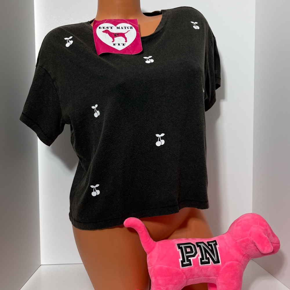 PINK Victoria’s Secret XS S M L T shirt Cropped Cherry Crewneck